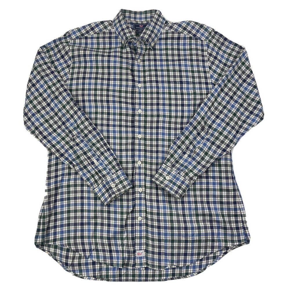 Vineyard Vines Mens Slim Fit Murray Shirt Long Sleeve Plaid Button Down Large